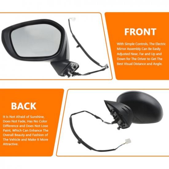 3 p Power Adjust Black Mirror Left Driver Side Fit For Honda Civic -