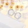 925 Sterling Silver Cross Stud Earrings For Women High Quality Exquisite Student Girlfriend Jewelry Accessories Heart GiftGood product