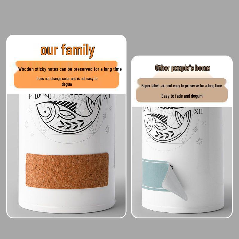 Waterproof Cork Label Stickers: No Residue, Oil-Proof, Self-Adhesive Kitchen Labels