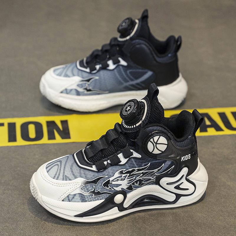 

Boys sports shoes, primary school students rotating button training shoes 2025 new middle-aged and older children s basketball shoes, boys childre 40