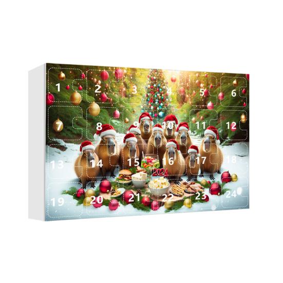 Capybara Advent Calendar Christmas 2D Capybara Decorations 24 Day Countdown To Christmas Calendar for Tree Car Wall Home Festive Holiday Decor