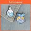 Adorable Cartoon Whale Animal Brooch Stylish Alloy Pin Unique Tail Design For Fashion