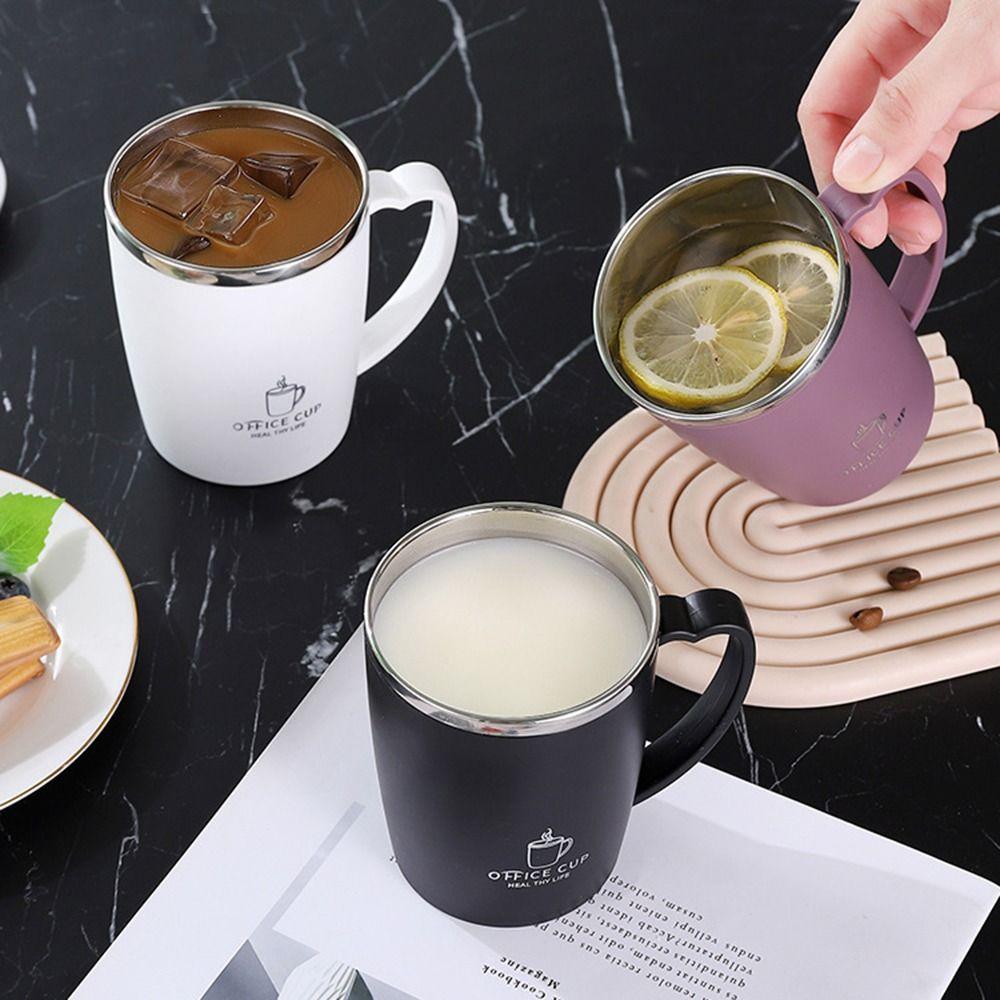 Double Wall Coffee Mug Stainless Steel Water Bottle Portable Traveling Cup