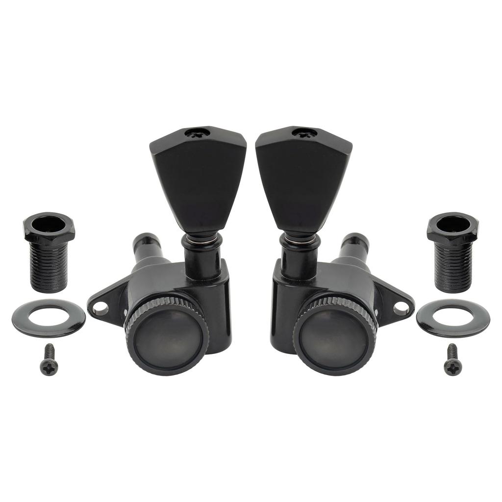 Musiclily Pro R18K L3R3 Locking Gear Keystone for Black Tuners, 181 Ratio, Buttons, Acoustic/Electric Guitars,