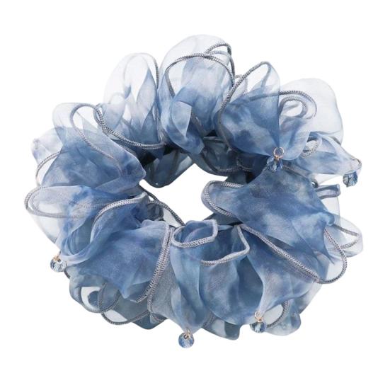

Hair Tie Beads Decor Double Layer Mesh Women Hair Rope Bun Half-Tied Hairstyles Ponytail Holder Hair Accessory