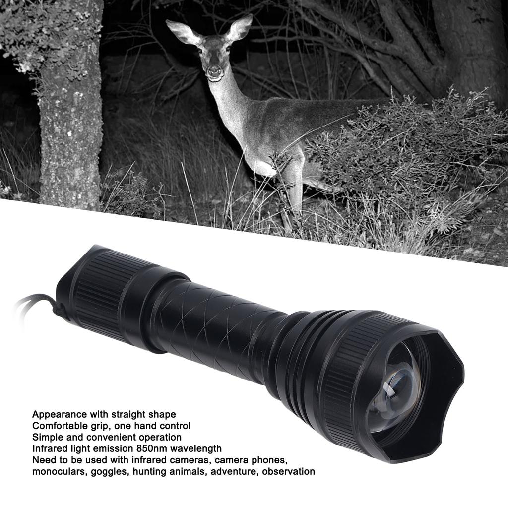 Infrared Flashlight T30 Infrared 850nm Night View Light Monitoring Source Fill Light Flashlight for Outdoor Adventure