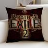 Dark PPath of ExileS Cushion Cover Breathable and skinfriendly linen pillowcase square removable and washable cushion
