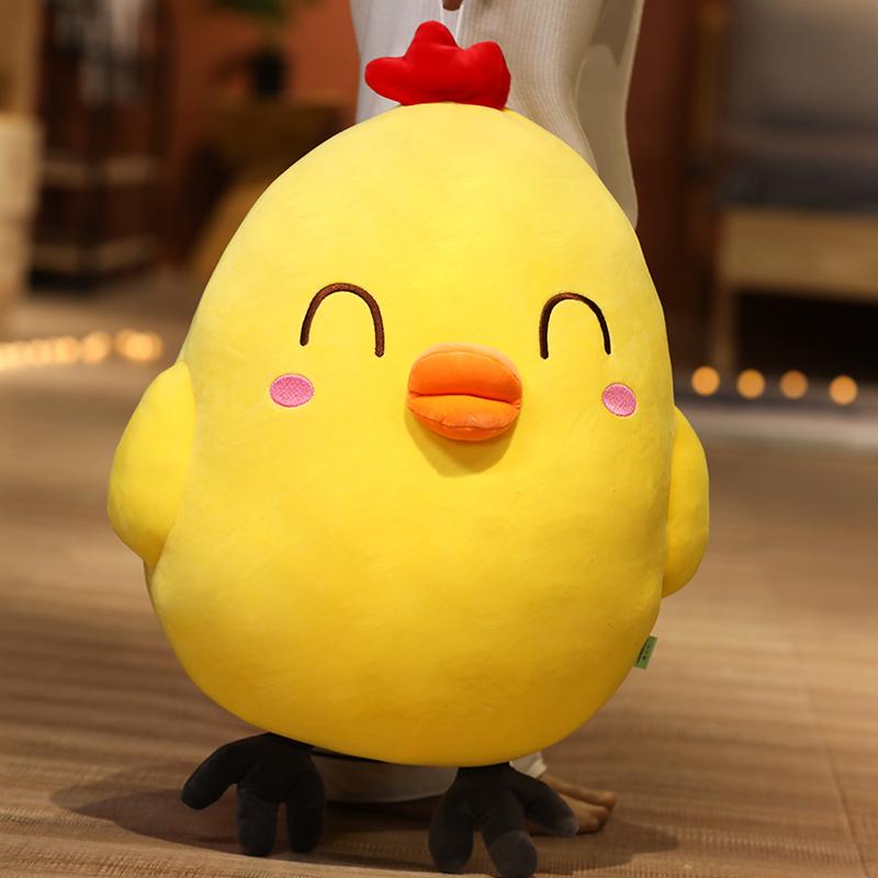 Happy Funny Face Cute Chicken Plush Toy Kawaii Soft Chicken Plushies Large Hug Pillow Girl Gift