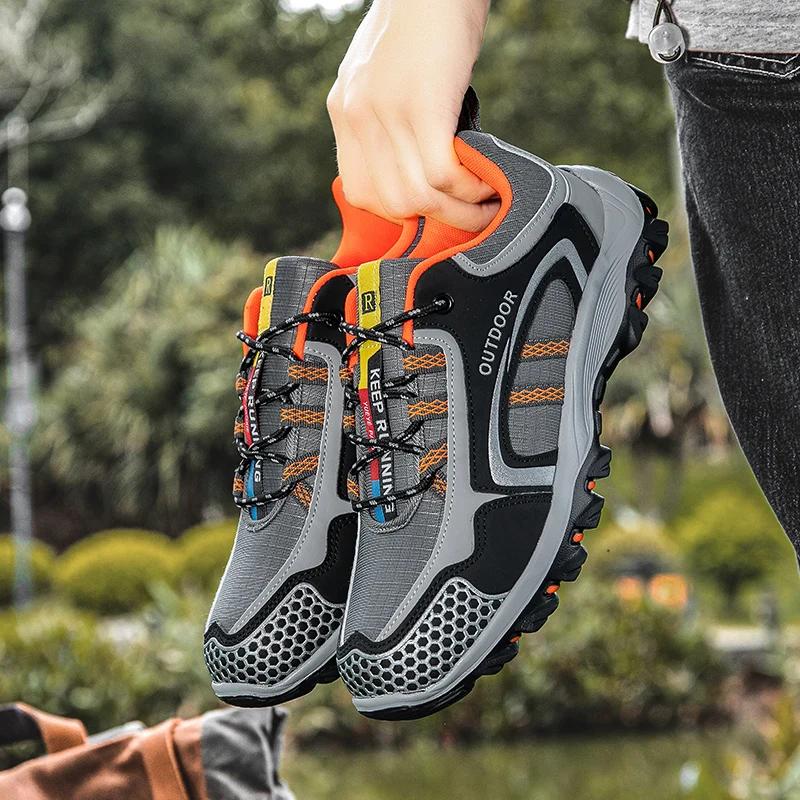 Herren Atmungsaktive Wanderschuhe Outdoor Trail Trainer Schnürschuhe Kletterschuhe Rutschfeste Trekkingsneaker Jagd Taktische Stiefel