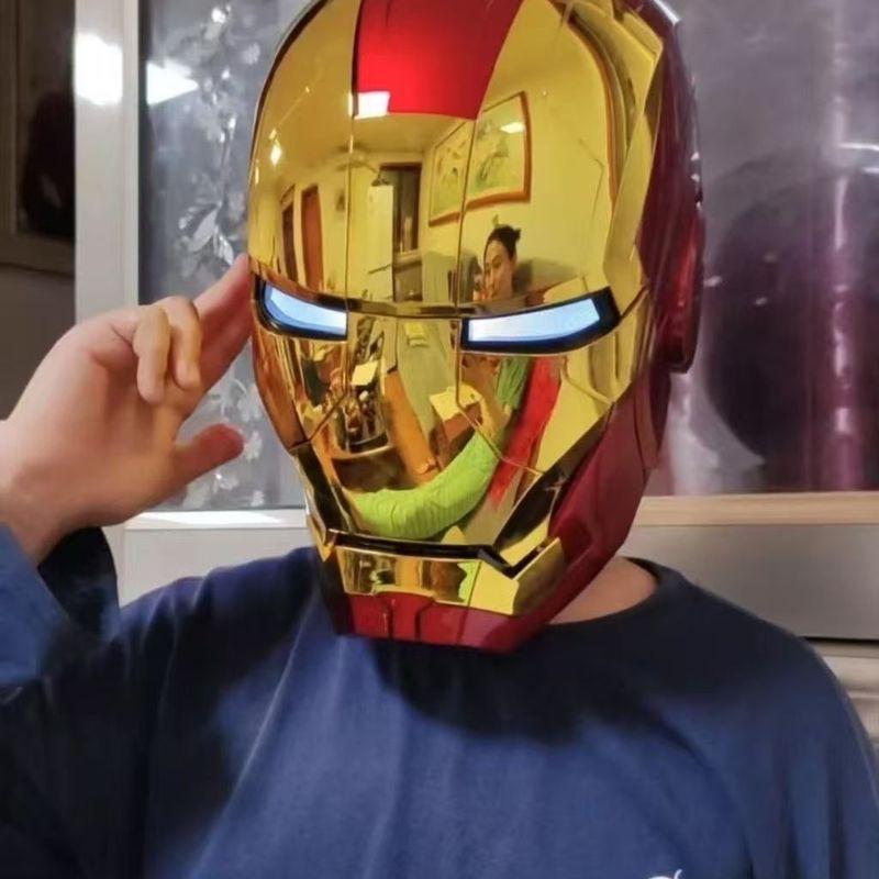 Marvel Iron Man Helmet Mk5 Helmet Glowing Children Toy Adult Cos Wearable Mask Automatic Opening Closing Jarvis Electric Headgear
