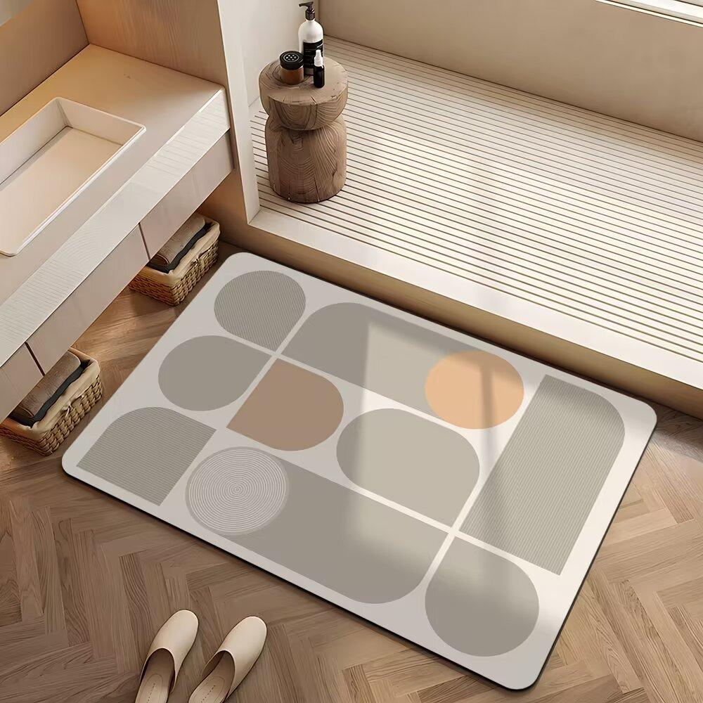 Creamy Air Bathroom Floor Mat Bathroom Water Absorption Quick Drying and Anti Slip Foot Mat Diatom Mud Soft Pad Foot Mat