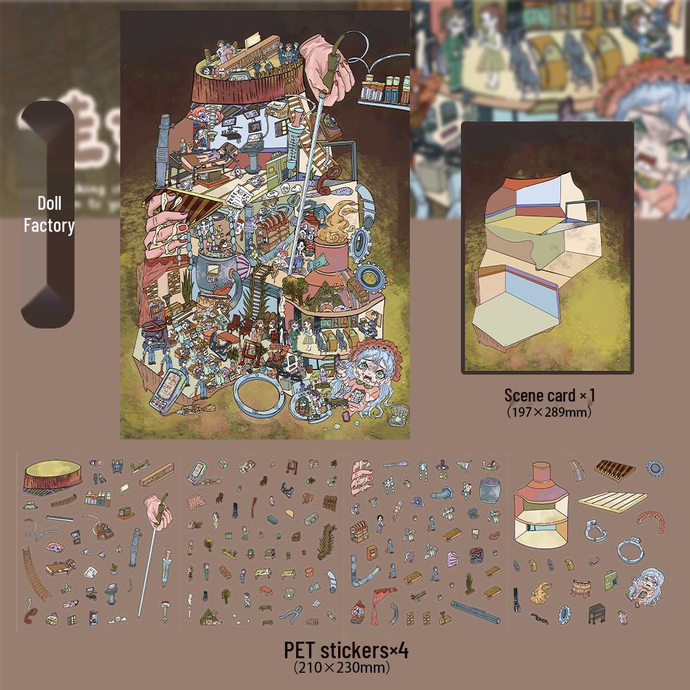 Dollhouse Scenery 3D Sticker Set: DIY Journal and Visual Decompression Toy