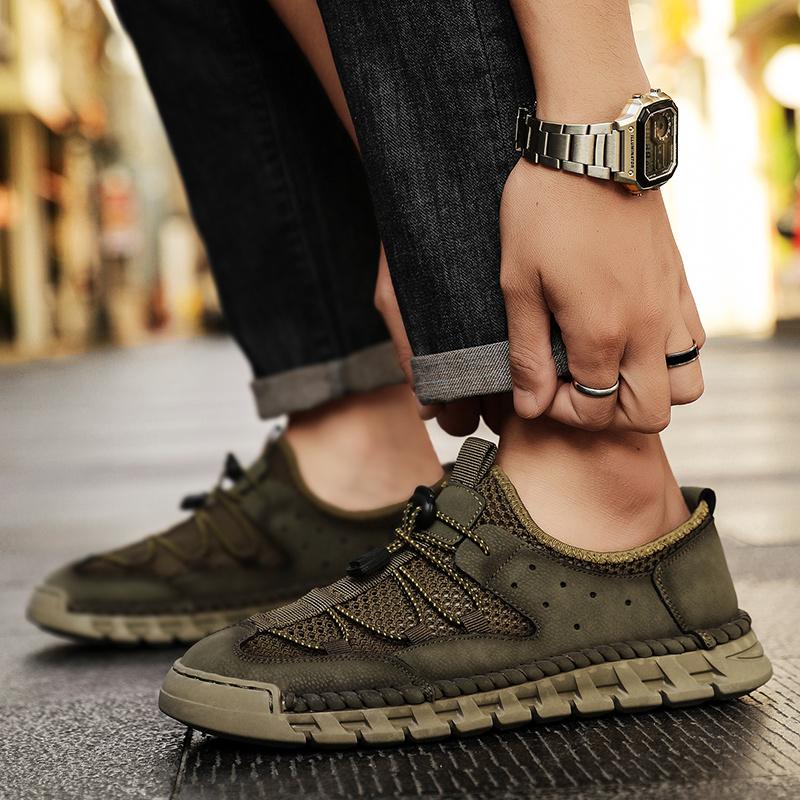Summer Men's Mesh Shoes Breathable Hollow Outdoor Sneakers Men's Non-Slip Shoes
