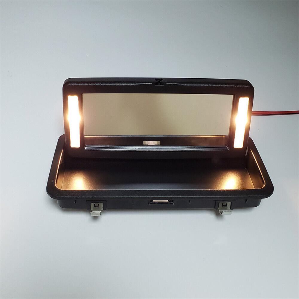 1Pc Black Rear Row Makeup Mirror with Lights C2D19845PVJ For Jaguar XJ 2010-2019