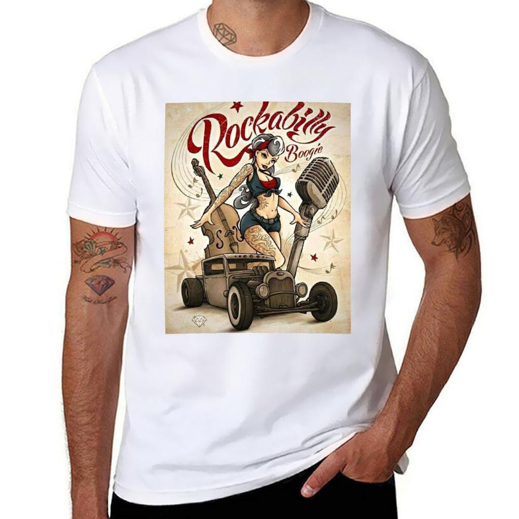 Für 100% Baumwolle Hemden Baumwollhemden Baumwolle t Boogie Rockabilly T-Shirt Mann Packung Männer t