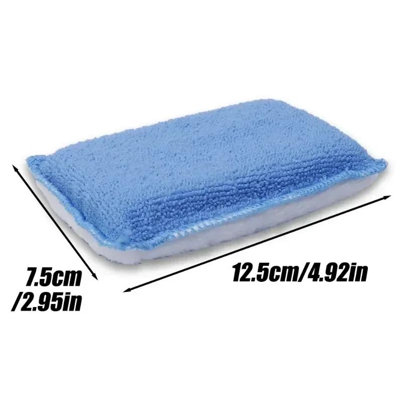 Car Cleaning Sponge 1/4PCS Microfiber Detailing Washer Pad Double Side Imitation Wool Sponges Car Wash Wipe Applicator Padstool