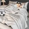 Class A Ice Silk Summer Quilt Set - Cooling, Water Washable, Embroidered, Air Conditioning Friendly, Thin Quilt for Naked Sleep