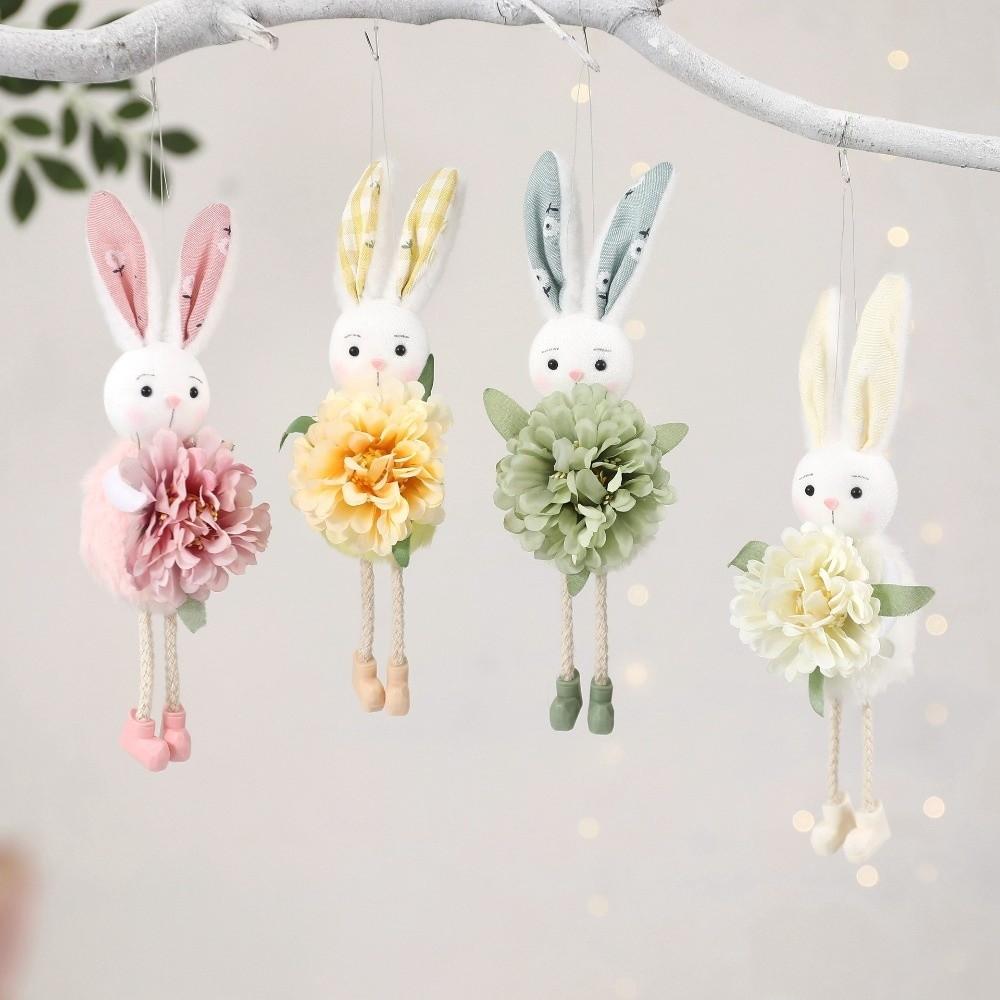 Colorful Bunny Doll Ornaments Cute Rabbit Hanging Ornament Easter Rabbit Pendant Festival Party