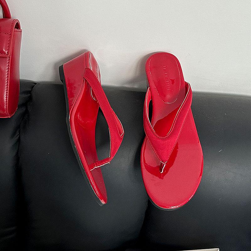 Mode Mode Runde Zehen Damen Keilabsatz Hausschuhe Flip-Flops Damen Pantoletten Sandalen Sommer Strand Damen Absatz Keilabsatz Hausschuhe Schuhe Pumps