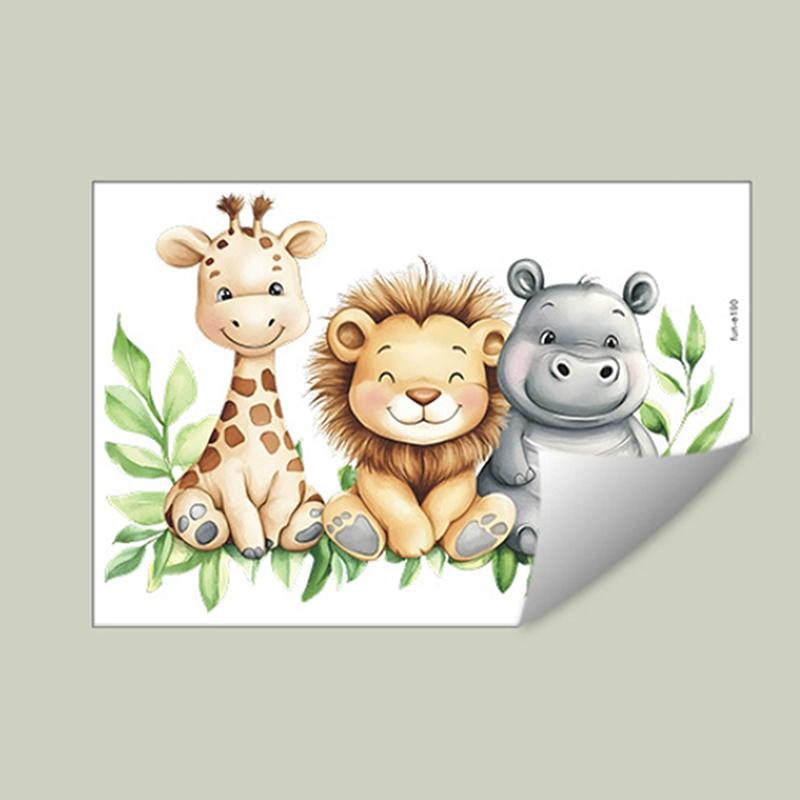 Caton Giraffe Löwe Flusspferd Wandaufkleber Kinderzimmer Schlafzimmer Hintergrund Dekoration Tapete Heimdekoration Aufkleber