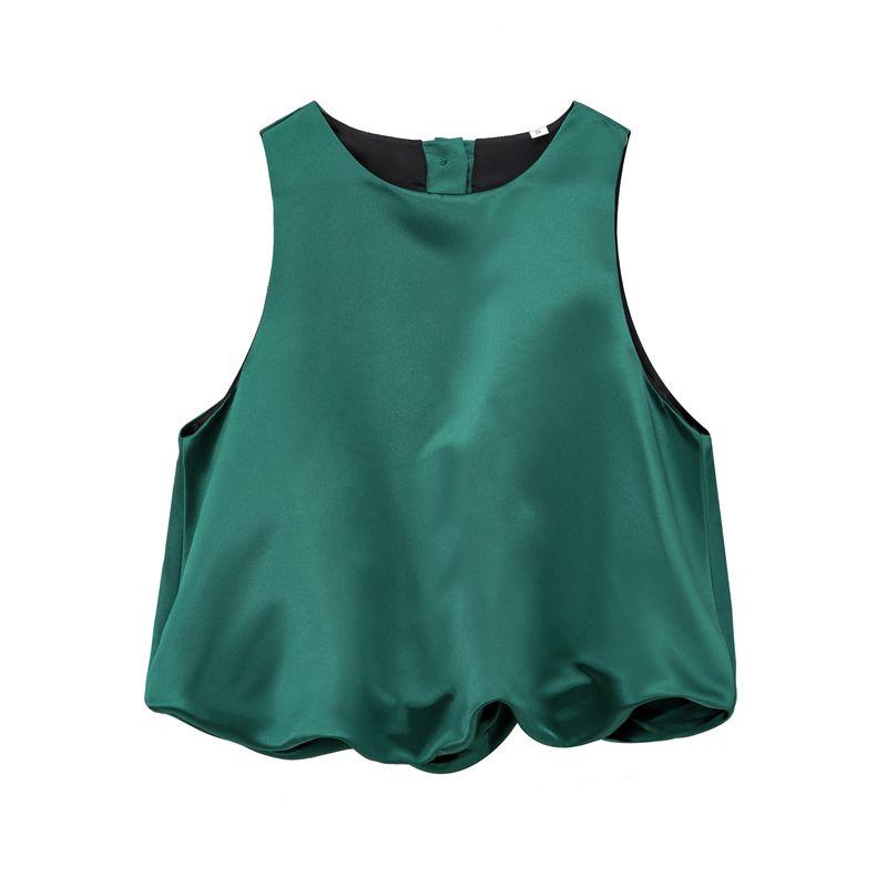 Kaslead New Arrival Women's Clothing Fashion Style Fashion Balloon Style Silk Satin Texture Tops 2137580