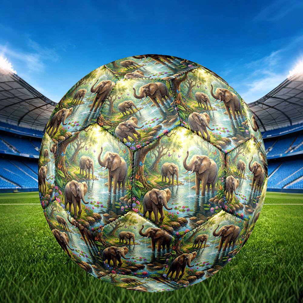 1pc Elephant Family Jungle Durable Size 5 Soccer Ball Professional Match Training Football Indoor &Outdoor Sports Ball p60125