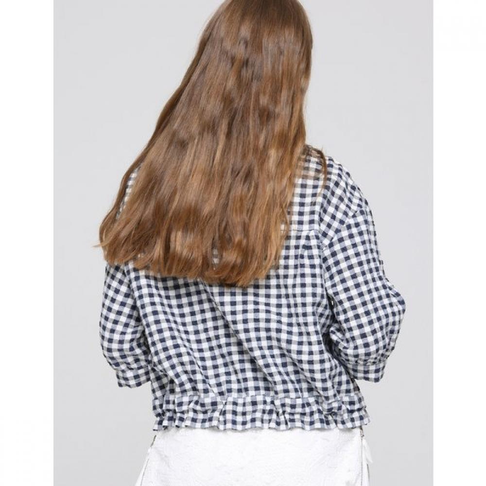 SON JUNG WAN Women S Check Flower Embroidery blouSe Zbl6262150