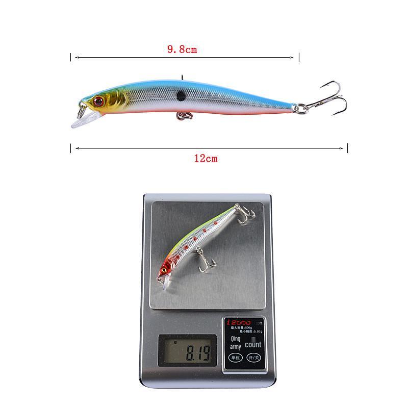 Super Long Cast Floating Minnow Bait, 9.8cm/8.2g, Bionic Plastic Lure for Mandarin Fish