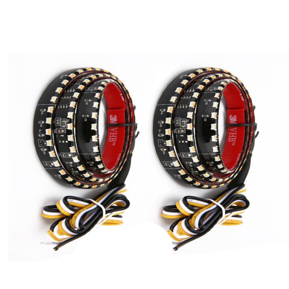 

2Pc Led Headlight Trunk Signal White & Yellow Strip Light No Error 12V Universal