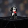 Mini Grim Reaper Statue, 3D Printed Halloween Skull Grim Reaper Figurine for Tabletop, Desk, Shelf Home Decor