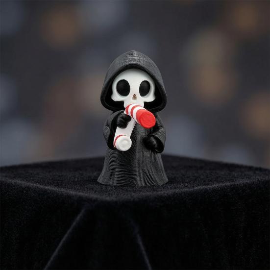 Mini Grim Reaper Statue, 3D Printed Halloween Skull Grim Reaper Figurine for Tabletop, Desk, Shelf Home Decor