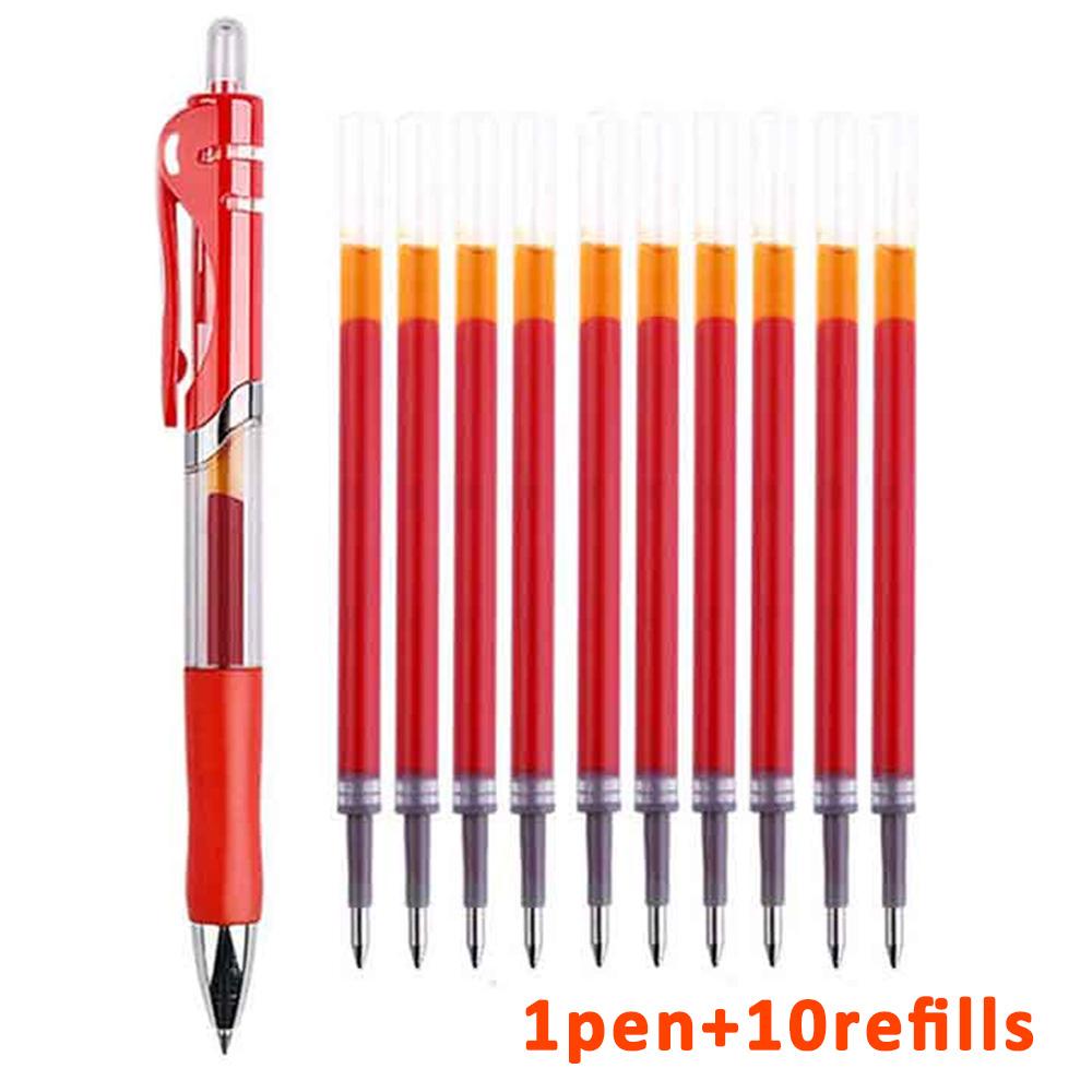 Press Pen K35 Gel Pen 0.5 Mm Red Blue Black Refill Bullet Head Signature Pen Scrapbook School Office Stationery Supplies