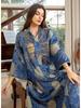 AB402 V-Neck Jacquard Beaded Dubai Dress - Women's Middle Eastern Muslim Robe