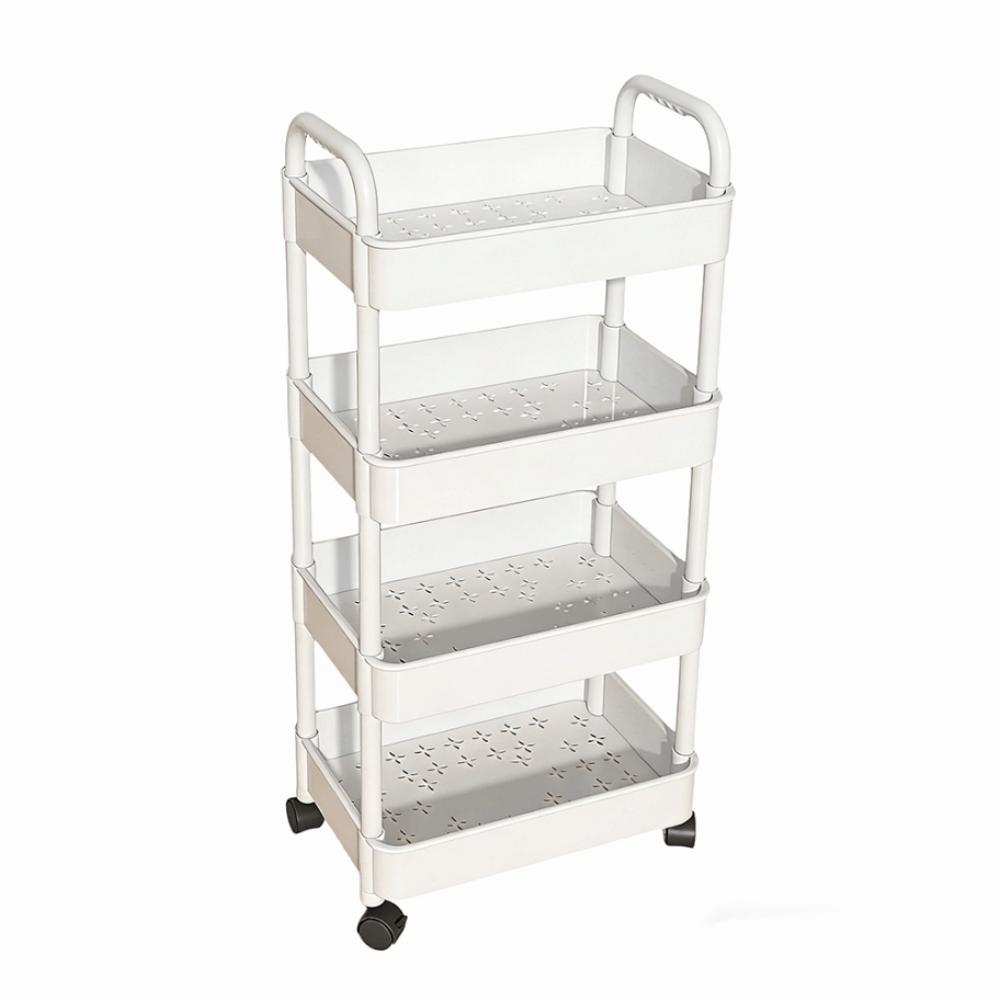 Convenient Snack Storage Rack Home Organize Removable Mobile Trolley Storage Rack Large Capacity Plastic Kitchen Storage Rack
