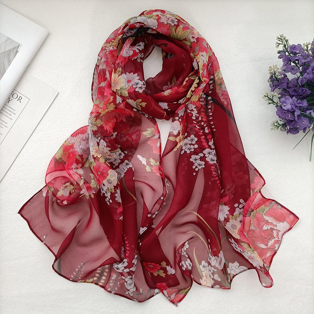 Foulard élégant en mousseline georgette pour femme, foulard prune, bandana d'été, protection solaire, fin et respirant, idéal pour les voyages.