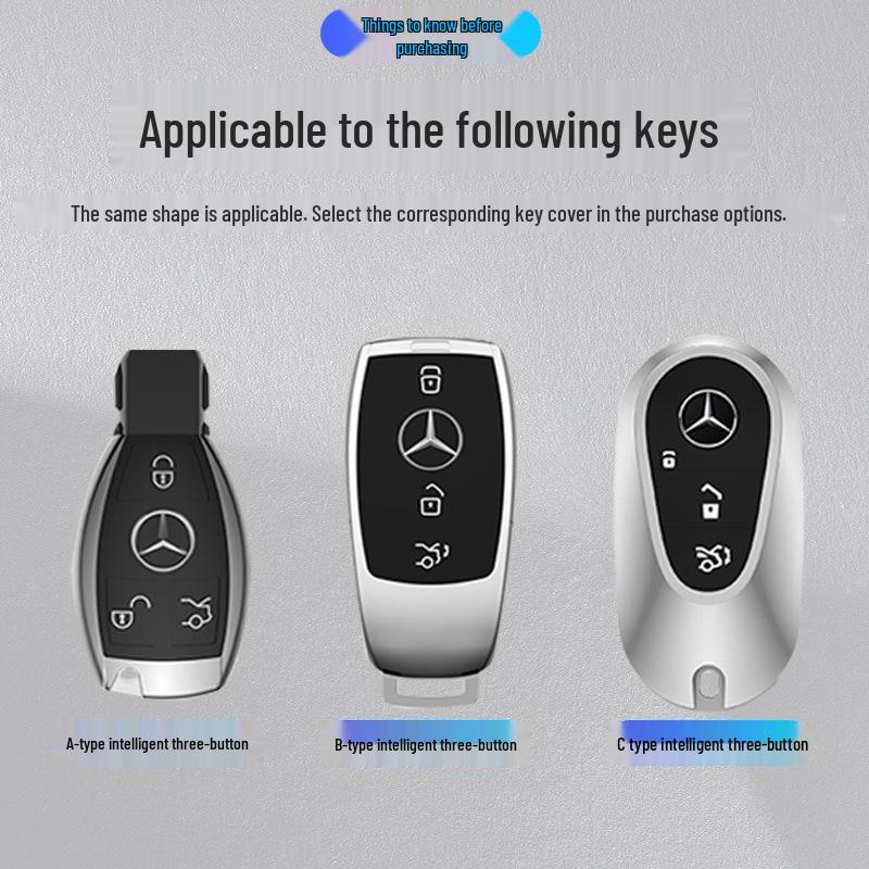 Originalt Mercedes-Benz nyckelfodral för E300L, C260L, A200L, GLA200, GLC/B - Unisex Bilfärgsskal