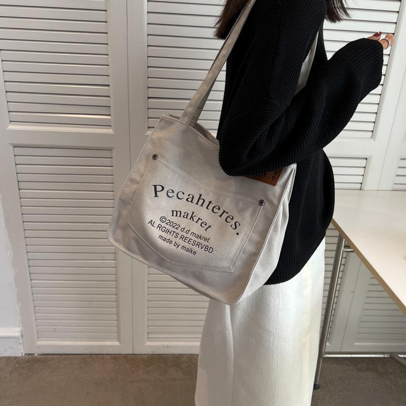 New Shoulder Bag Messenger Bag Women's Bag Breathable Canvas Bag Three-Color College Student Commuter Bag Large Capacity