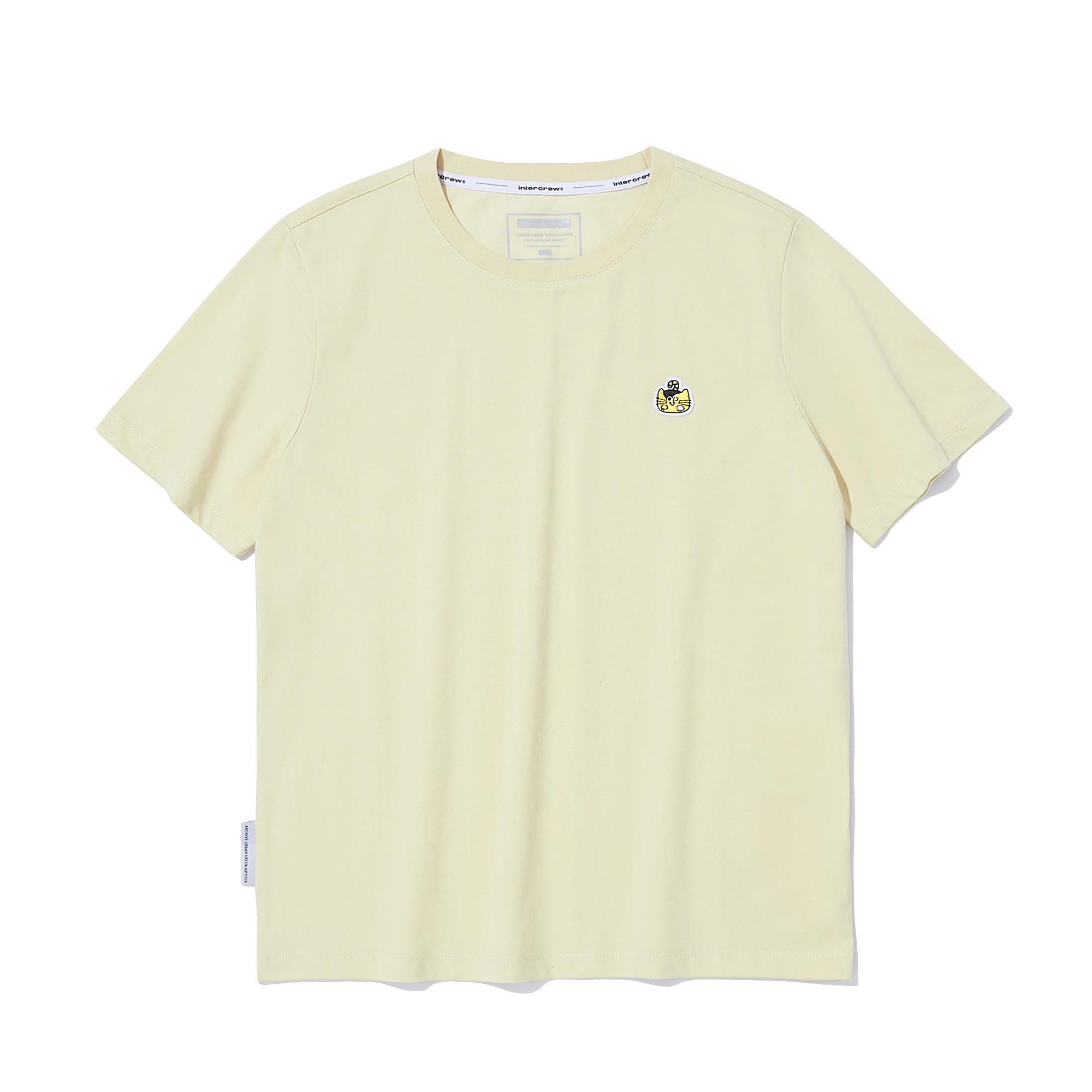 Intercrew Cat Patch Point Short Sleeve L Yellow Itz2Tr35Gly L Yellow/S (90)