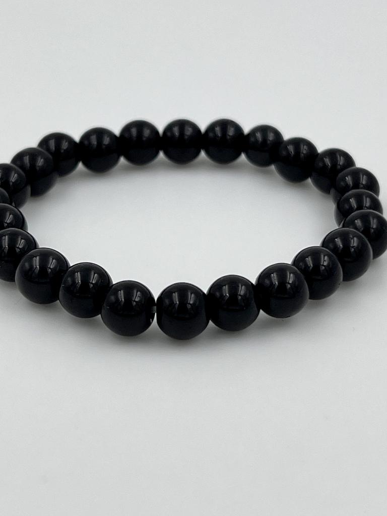 Elegancka Bransoletka z Koralików z Czarnego Onyksu i Obsydianu | Biżuteria Unisex | Uziemiająca i Równoważąca Idealna do Noszenia na Co Dzień i na Prezent