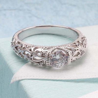 Trendy Unisex Wedding Bridal Zircon Vintage Ring 1PC Engagement Love Jewelry Fashion Graceful Delicated Women Gifts
