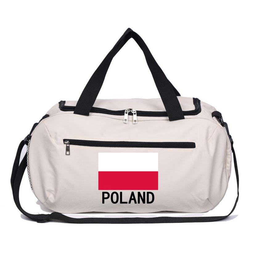 Dry Wet Separation Bags Multifunctional Fitness Training Bag Poland Flag Printed Wear-resistant Pockets Yoga Gym Basketball Bag