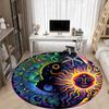 1pc Sun MoonChair Carpet for Office, Indoor Non-Slip Washable Polyester Fiber Carpet, Mat For Office, Machine Washable