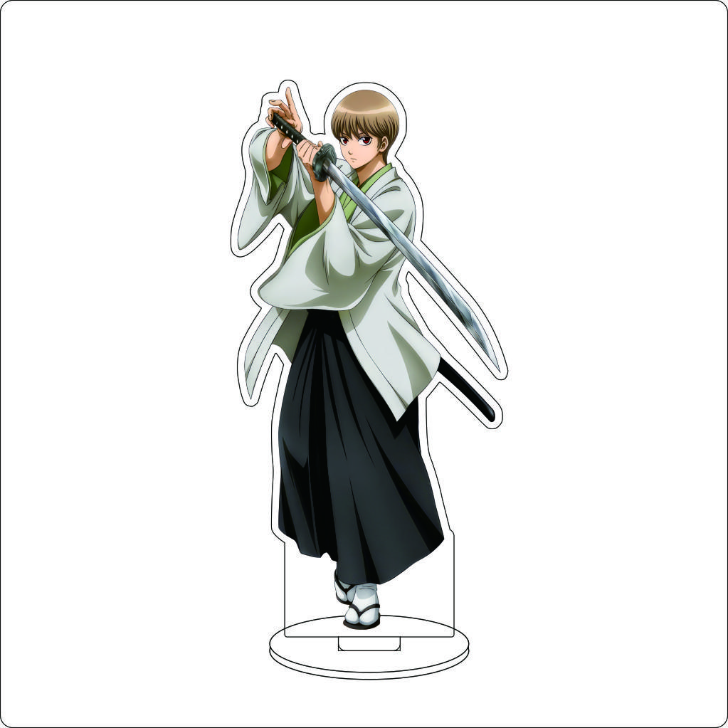 16CM Anime Gintama Cosplay Acrylic Stand Ornaments Kagura Kondou Isao Katsura Kotarou Sakata Gintoki Figure Stand Gifts