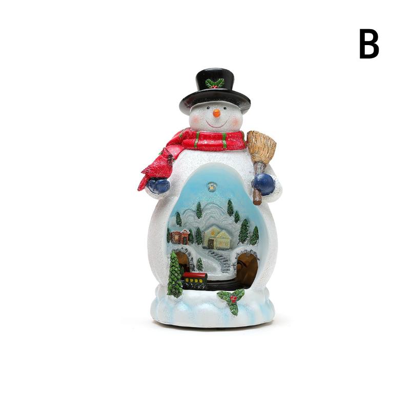 

Christmas Resin Rotating Decorations LED Lights Multifunctional Old Man Music Box Christmas Gift Ornaments Kids Toy Dropshipping