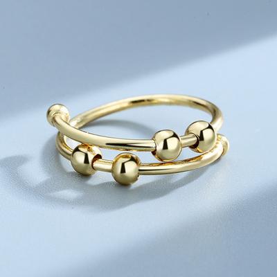 Ring Geometric Bead Decor Open Ring for Daily Life