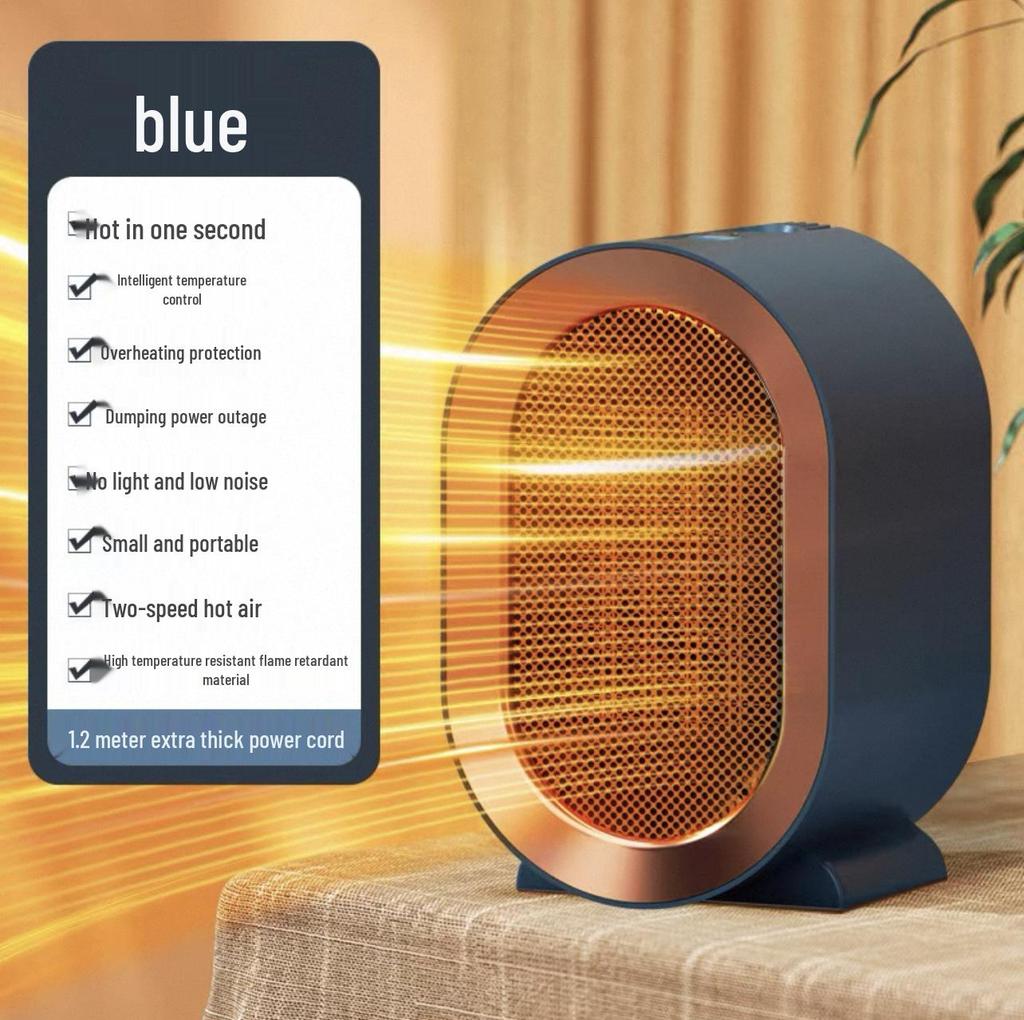 Quick Heat PTC Electric Fan Heater for Living Room & Bedroom - Low Noise, Safe Tip-Over Feature