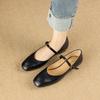 2025 New Seasonal Round Head Coarse Heel Strap Mary Jane Shoes Women's British Style Commuting Comfortable Women's Single Shoes