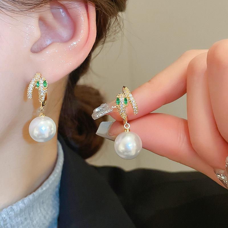 Hadí diamantové C pecky náušnice dámské univerzální náušnice módní náušnice s temperamentem