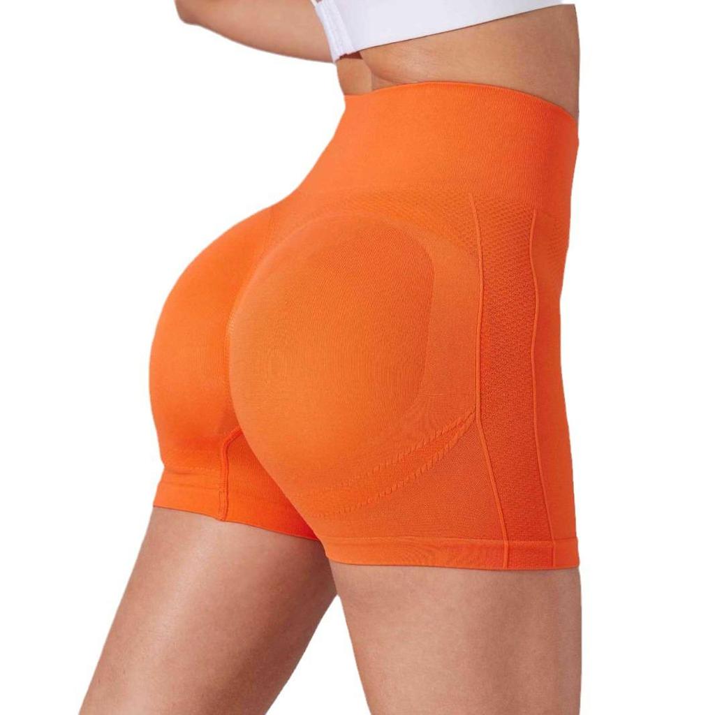 Damen High Waist Honey Peach Po-Lift Yoga-Shorts – Bauchkontrolle, Anti-Exposition, Schnelltrocknende Fitnesshose
