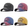 Vintage Washed 3d Embroidered Letter Baseball Cap For Men And Women Adjustable Size Cotton Material Geometric Pattern